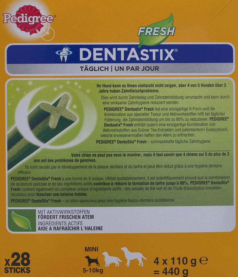 Pedigree Dentastix Fresh 28 Sticks (Pack Size: Small Dog) 28 Count (Pack of 1) - PawsPlanet Australia