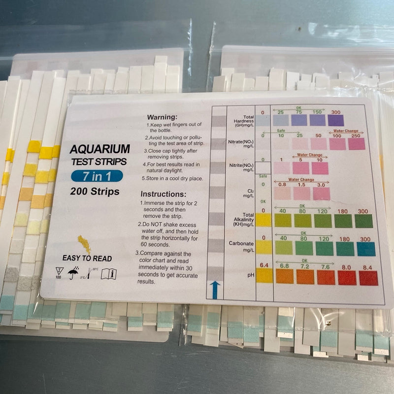 7 in1 Aquarium Test Strips, Tester Kit (100x strips) - PawsPlanet Australia