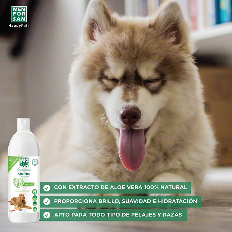 MENFORSAN Aloe Vera dog shampoo 1 liter - pack of 2, green - PawsPlanet Australia