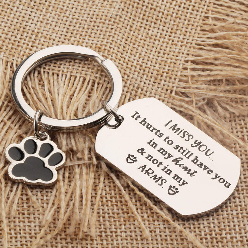 [Australia] - BAUNA Pet Memorial Gift Keychain It Hurts to Still Have You in My Heart Dog Cat Remembrance Jewelry Keyrings for Pet Loss 