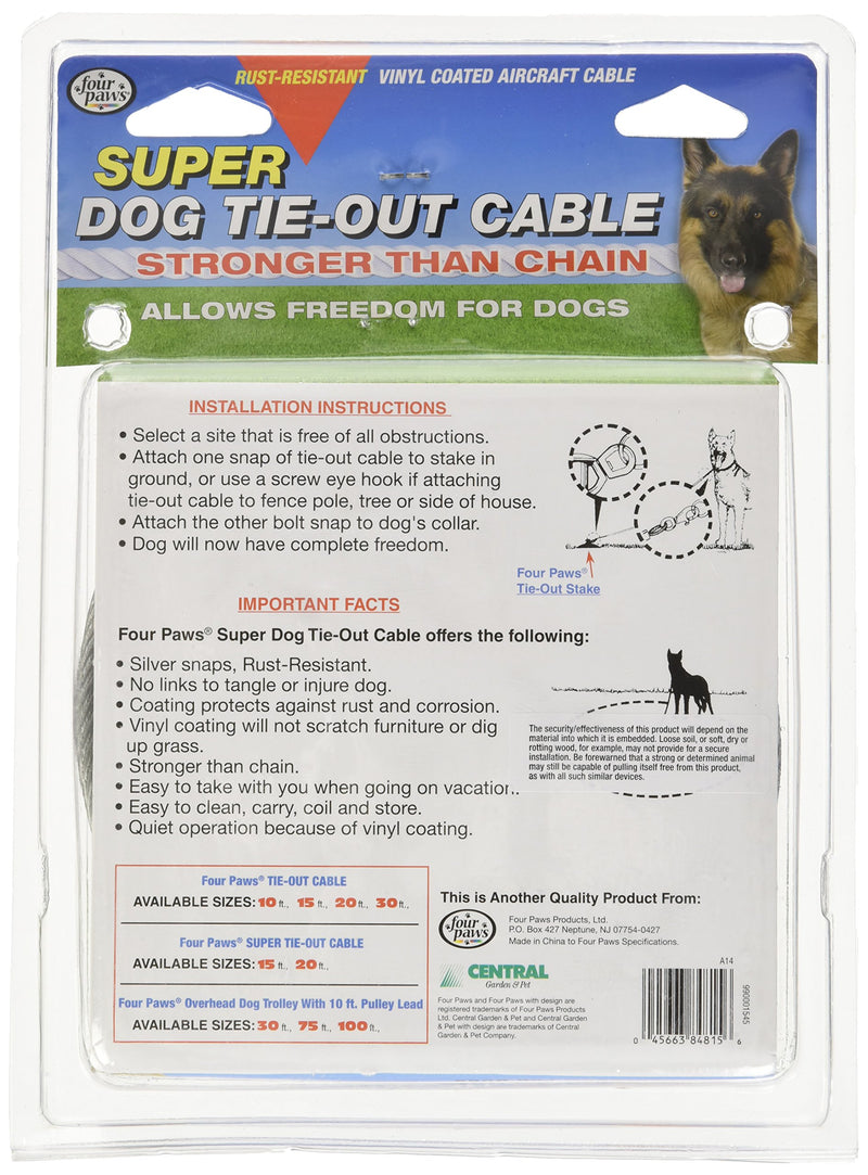 [Australia] - Super Tie Out Cable for Dogs 15 ft. 