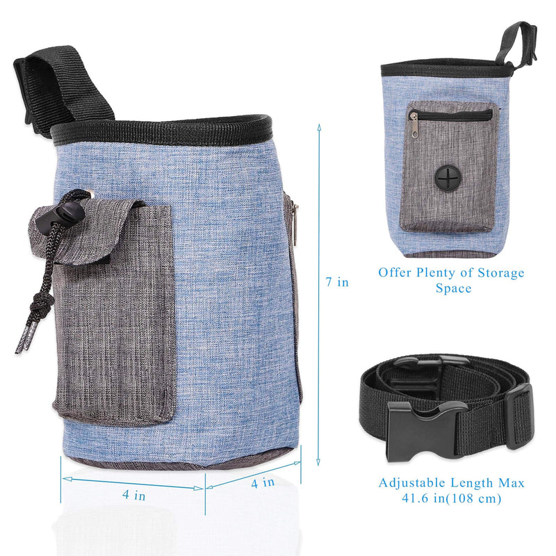 Upsky Dog Treat Bag Portable Treat Pouch with Belt Clip, Built-in Poop Bag Dispenser for Travel or Outdoor, Easily Carries Pet Toys, Kibble, Treats - PawsPlanet Australia