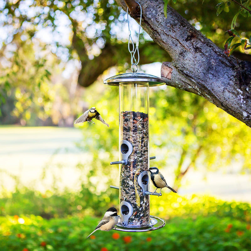 PROVIDE stainless steel Bird Seed Feeder,bird feeders for small birds,Easy Open wild Bird Feeders. Hanging Bird Feeder for black oil seed,Sunflower Heart and Mix Seed.Goldfinch Bird Feeding Station - PawsPlanet Australia