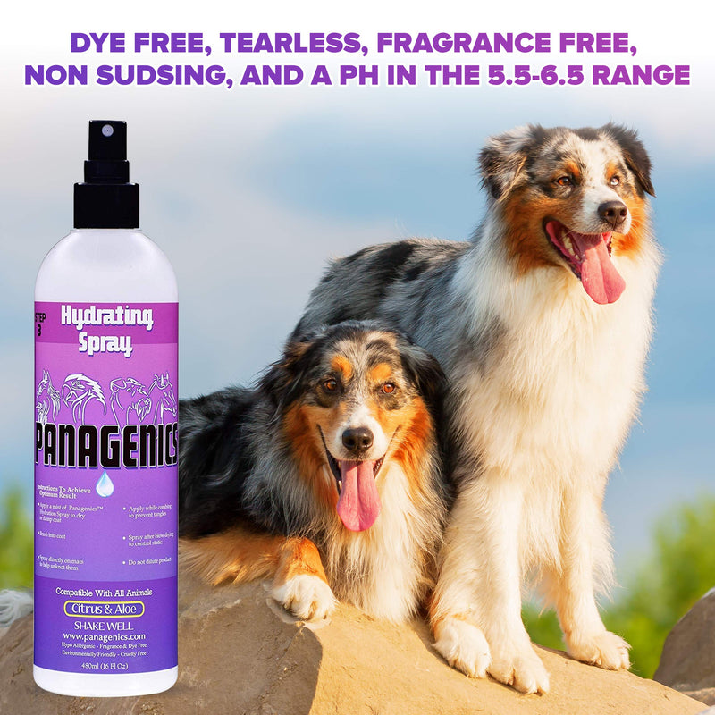 [Australia] - Panagenics | Pet Hydrating Spray - Safe for All Animals, Unscented, Contains Citrus and Aloe Active Ingredients - 16 Ounce 
