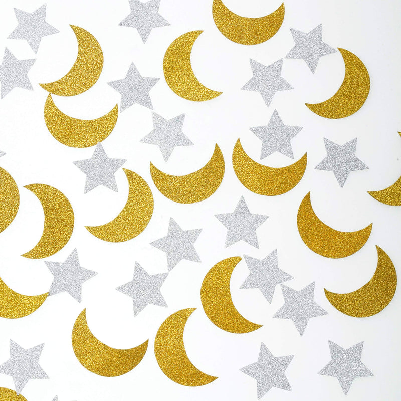 Glitter Moon Stars Paper Table Confetti Gold Twinkle Stars Crescent Table Decor Wedding Engagement Favors Baby Shower Birthday Ramadan Eid Christmas Party Table Centerpieces Decorations, 200pc - PawsPlanet Australia