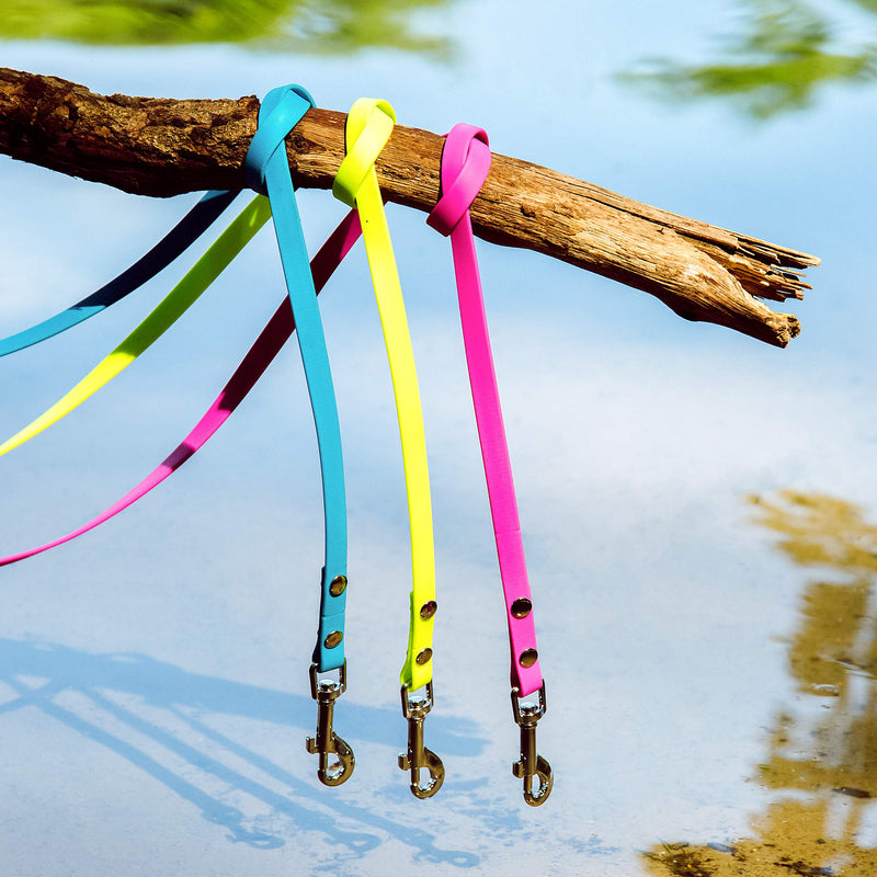 10m drag leash, dog leash, 1 carabiner, neon yellow, extra narrow, dirt and water repellent 10m, for small dogs neon yellow - PawsPlanet Australia