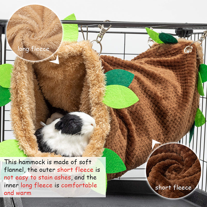 DMISOCHR Hanging Tunnel Hammock for Small Animals - Warm Plush Hammock Cage for Guinea-Pig Hamster Ferret Rat Mice Parrot Chinchilla Flying Squirrel - Hideout Swing Pet Hammock for Playing Sleeping - PawsPlanet Australia