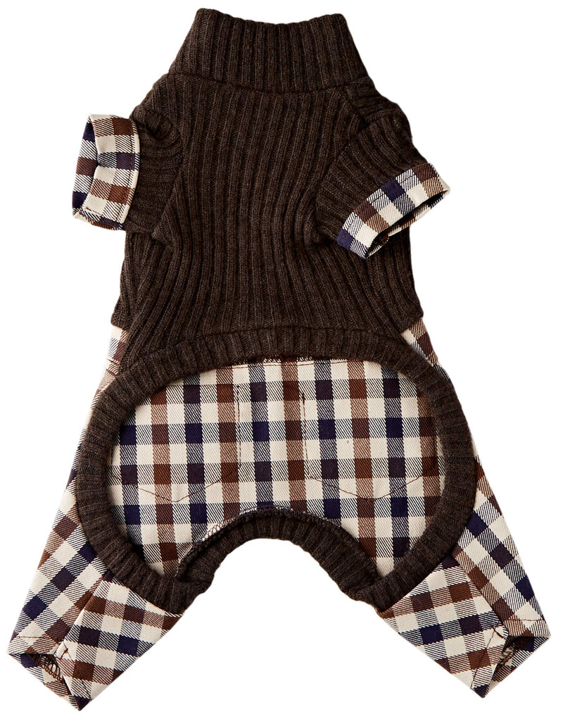 Trilly All Brilli Cambridge 4 Leg Woollen Romper with Scottish Trousers and Thermal Application Brown XXS - 1 Product - PawsPlanet Australia