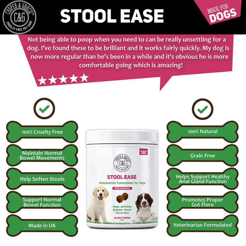 C&G Pets | STOOL EASE FOR DOGS 60 SOFT CHEWS | WHEAT FREE | MAINTAIN REGULAR BOWELS | TASTY MEAT FLAVOUR | HEALTHY STOOLS | VETERINARIAN FORMULATED - PawsPlanet Australia