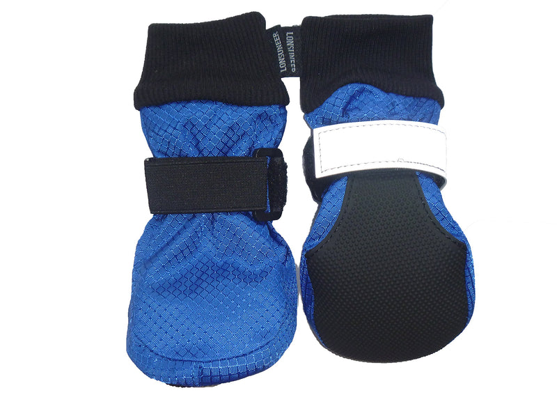 [Australia] - LONSUNEER Paw Protector Dog Boots Soft Sole Nonslip Safe Reflective Set of 4 Large ( L 3.15 x W 2.83 inch ) Blue 