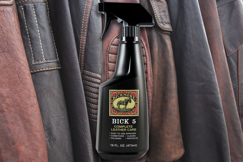 Bickmore Bick 5 Leather Cleaner & Conditioner Spray 16oz- Leather Conditioner Spray for Large Surfaces - Leather Couches, Furniture, Upholstery, Jackets, Handbags, Purses, Auto Interiors, Shoes, Boots 16 oz - PawsPlanet Australia