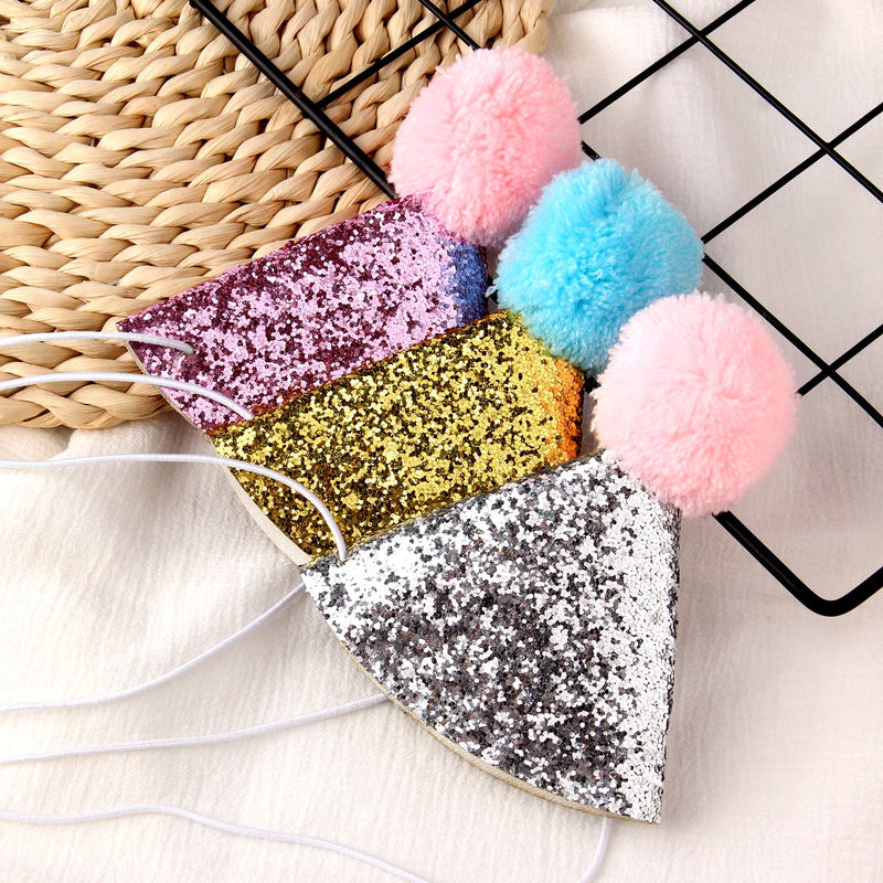 3pcs Dog Birthday Hat for Pets Party Decoration Supplies， Cat Kitten Headband Hats Charms Grooming Accessories - PawsPlanet Australia