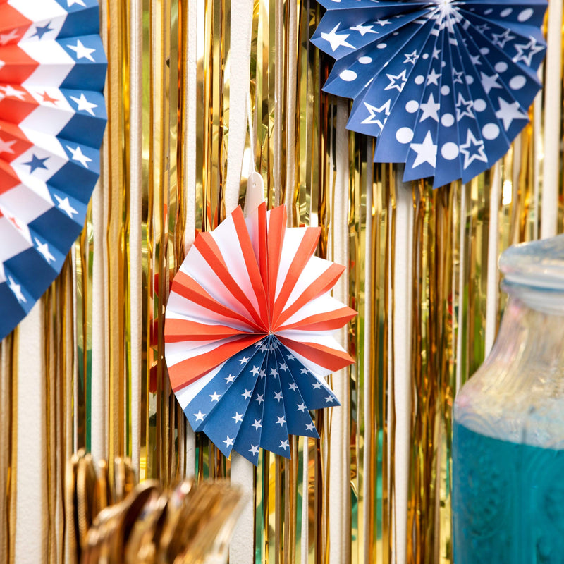Homarden Patriotic Decorations - 4th of July Decor - American Flag Style Party Decoration - Red, White & Blue Fans for American Holidays - USA Themed Party Decor (Set of 12) - PawsPlanet Australia