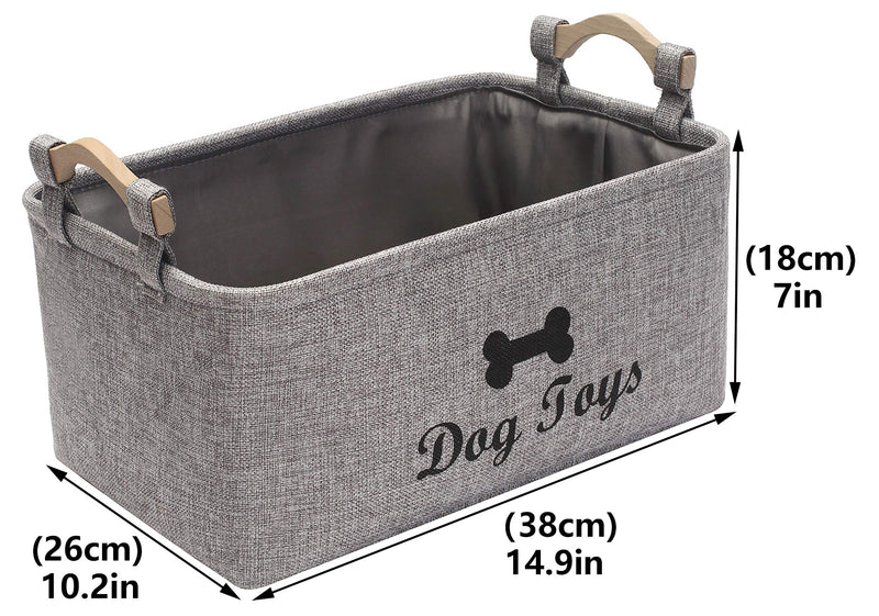 Brabtod Pet Toy and Accessory Storage Bin, Perfect Organizer Storage Basket for Pet Toys, Blankets, Leashes and Food-gray gray - PawsPlanet Australia