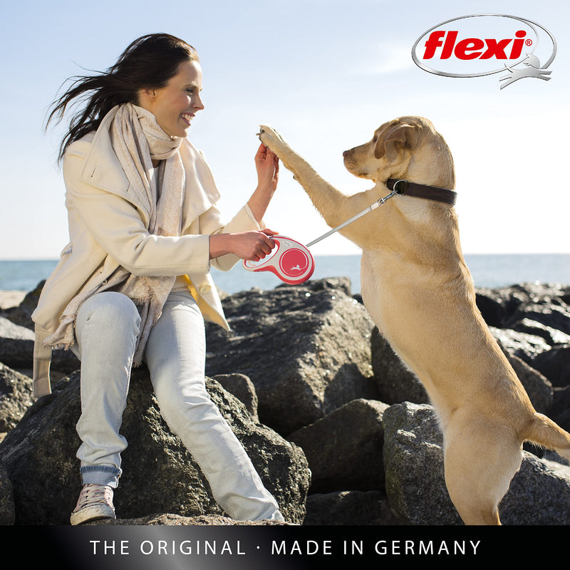 flexi extendable dog leash with soft handle, 3 m / 5 m / 8 m / 8 m / 8 - 20 kg, XS black - PawsPlanet Australia