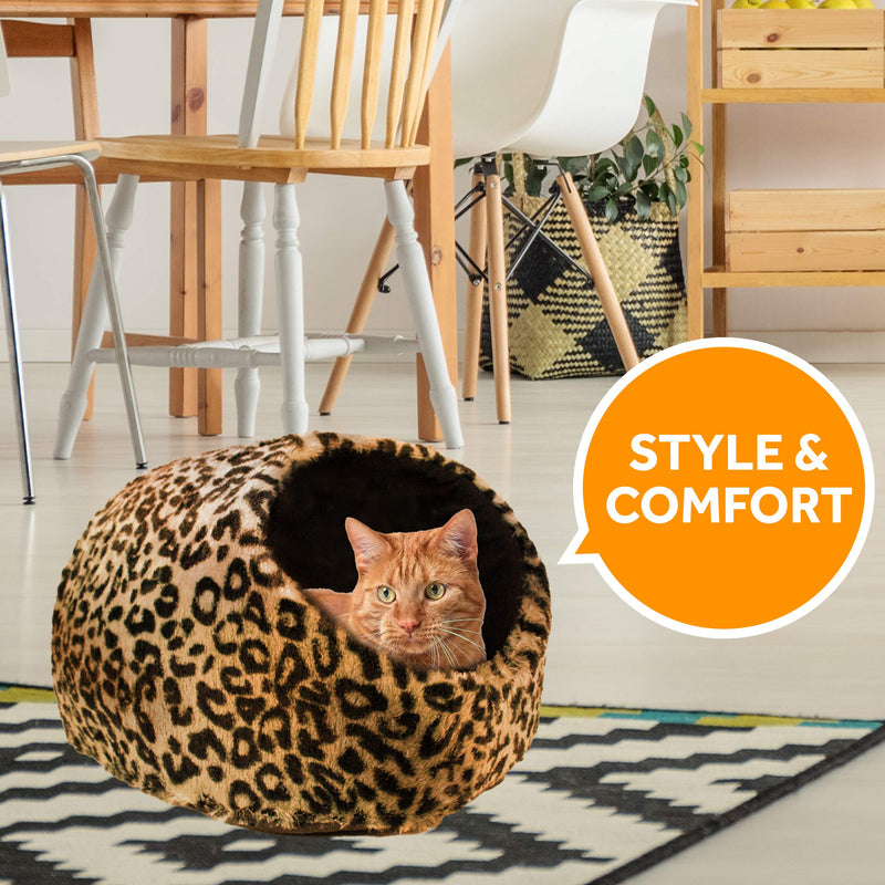 Cat Cave House and Kitty Bed, Extremely Cozy and Warm Mat (Beige) Beige - PawsPlanet Australia