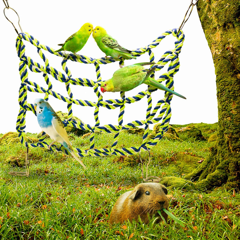 [Australia] - Roundler Hamster Climbing Net,2 PCS Ferret Cotton Rope Net Sets,Small Animal Activity Toy Hanging Hammock Cage Accessories for Hamster Ferret Rat Guinea Pig Chinchilla Cockatiel Parakeet Play H01 