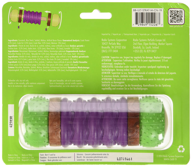 PetSafe Busy Buddy Ultra Stratos M Durable Dog Chew Toy, Dog Toy with Treat, Medium Sized Dogs purple. Green - PawsPlanet Australia