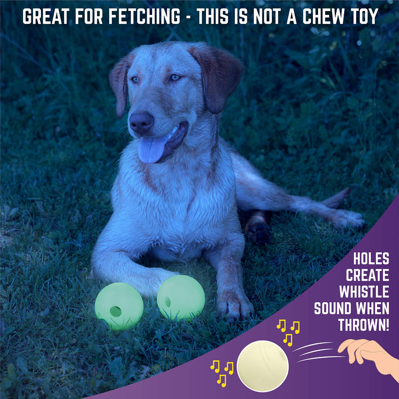 [Australia] - Chew King Fetch Balls, Glowing Balls for Dogs, Fits Ball Launcher Glow ball 2 pk/ 3" 