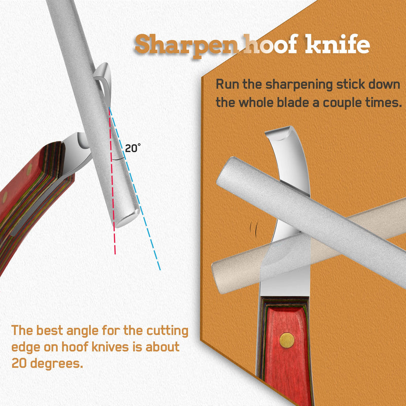 Antidious Hoof Knife Sharpener, 5 inch Farrier Tool Honing Rod with Diamond Coated to Keep Hoof Knives and Cutting Instruments Sharp - PawsPlanet Australia