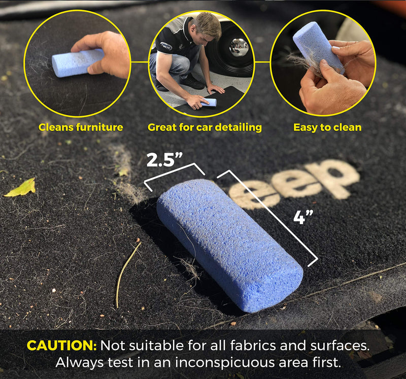 [Australia] - Pet Hair Remover for Car - 2 Pack - 4 Inch Pumice Stone Tool - Remove Dog Hair from Car Easily 