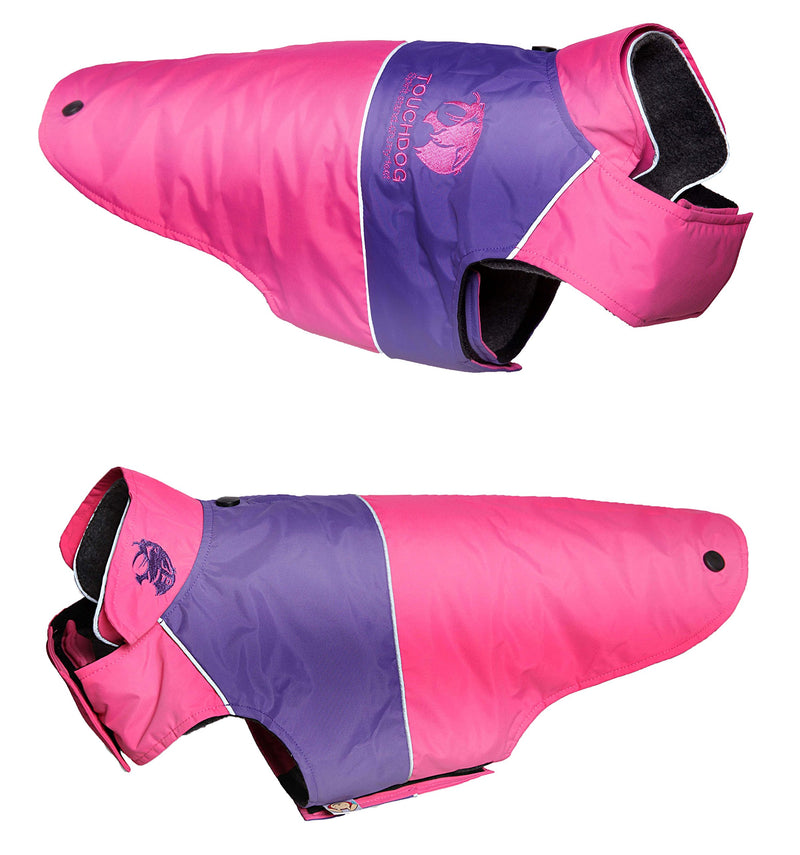 [Australia] - touchdog Lightening-Shield Waterproof 2-in-1 Convertible Dog Jacket w/Blackshark Technology Pink, Purple X-Large 