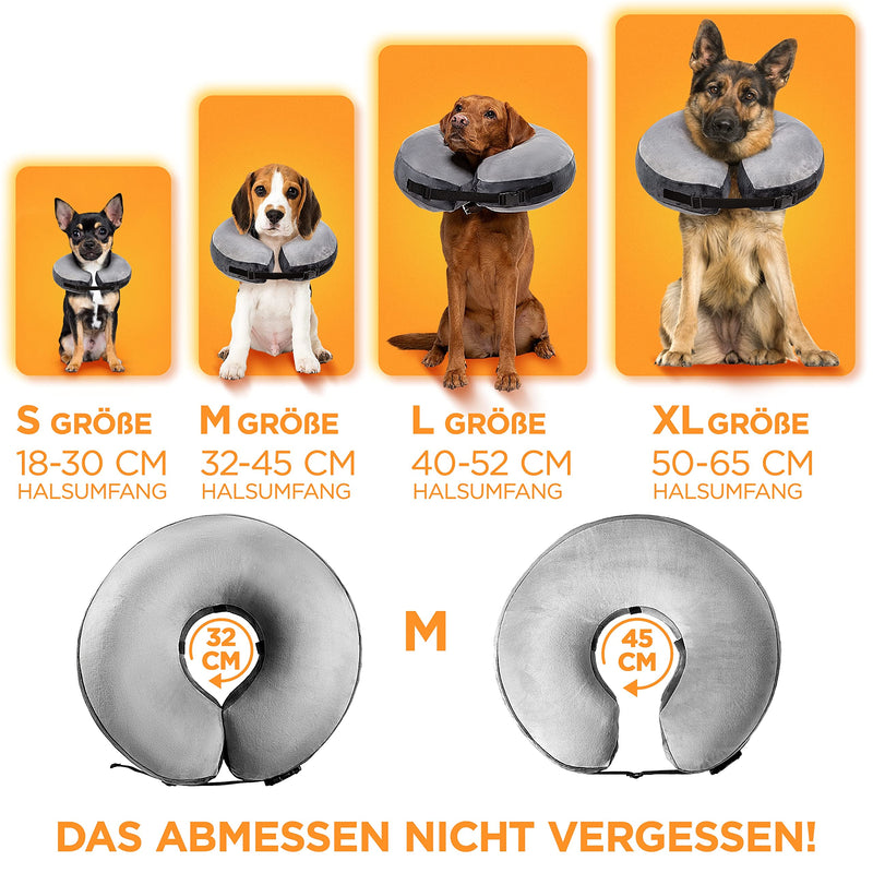 Tierhood ® - inflatable neck collar for dogs and cats [PROTECTIVE] Leak protection dog - dog collar - protective collar dog - neck collar dog - dog collars - neck brace dog - neck brace cat - collar M - PawsPlanet Australia