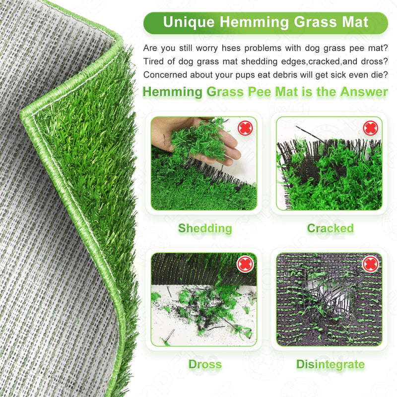 Hompet Dog Toilet Indoor Puppy Training Pad, Dog Potty Pet Training Grass Mat, Removable Waste Tray For Easier Clean Up, Non-toxic Artificial Turf, 63cm x 51cm 1 Count (Pack of 1) - PawsPlanet Australia