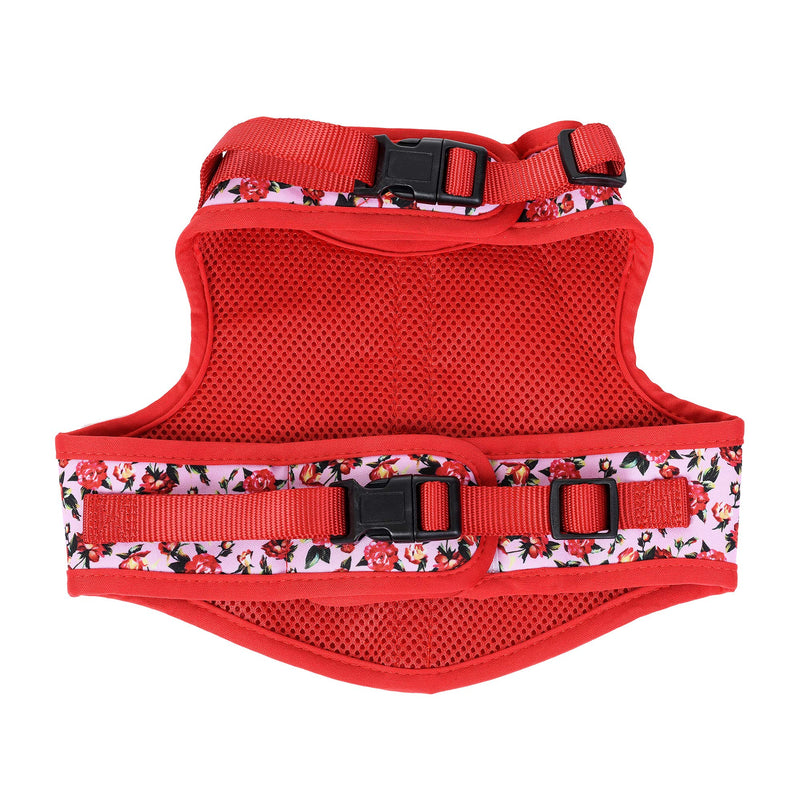 Mile High Life | Easy Step in Air Mesh Vest Harness | Spring Floral Collection | Adjustable Easy Closures both Neck and Chest |20 lbs Small Dogs & Cats | M | Peony Rose M Chest Size (18"-20") - PawsPlanet Australia