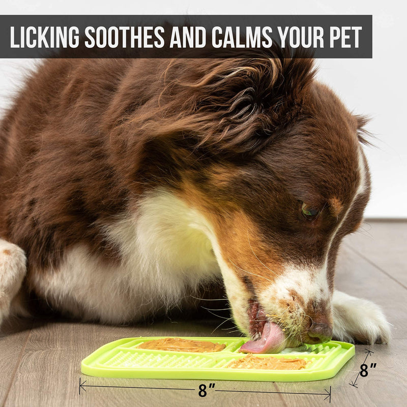 Hyper Pet IQ Treat Mat | Made in USA | Dog Lick Mat & Fun Alternative to Slow Feeder Dog Bowls, Snuffle Mat for Dogs, and Dog Puzzle Toys | Calming Mat for Dog Anxiety Relief | Just Add Healthy Treats S/M Green - PawsPlanet Australia