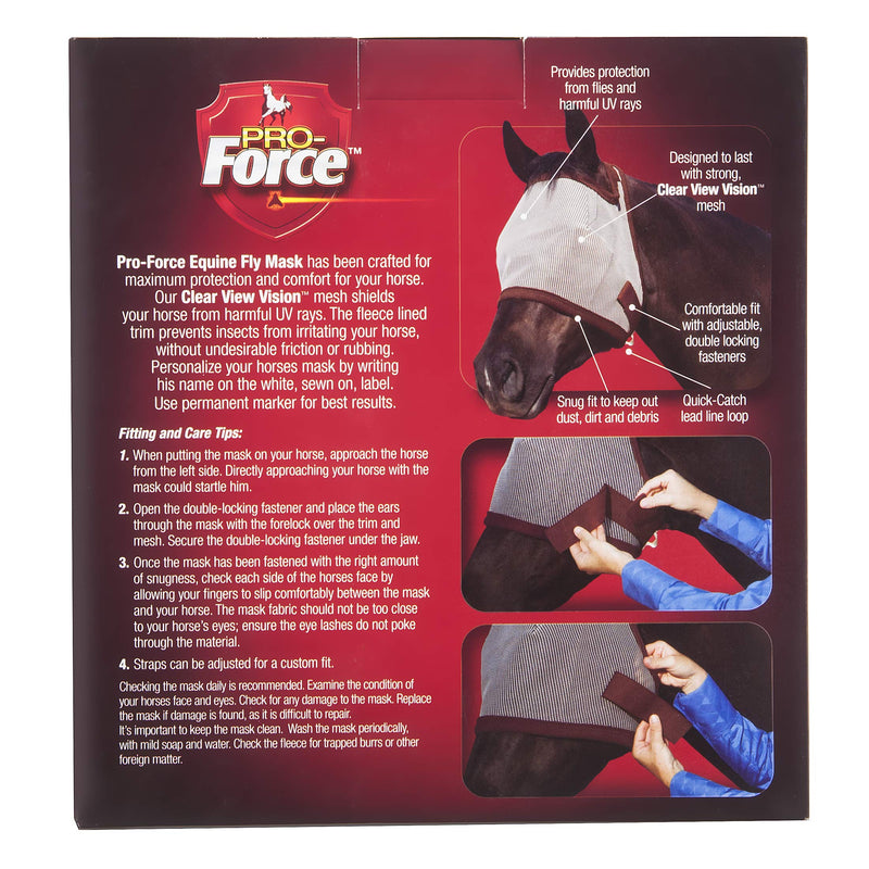 Pro-Force Equine Fly Mask | Horse Fly Mask with UV Protection | Adjustable Fit for Comfort | Without Ears 1 Pack - PawsPlanet Australia