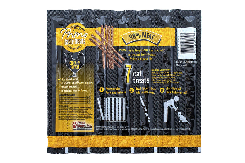 [Australia] - Cat Prime Taste Jerky - Cat Treats - Delicious Soft Cat Snack - 90% Meat - Irresistible Flavors - Special Box with 70 Sticks Chicken 