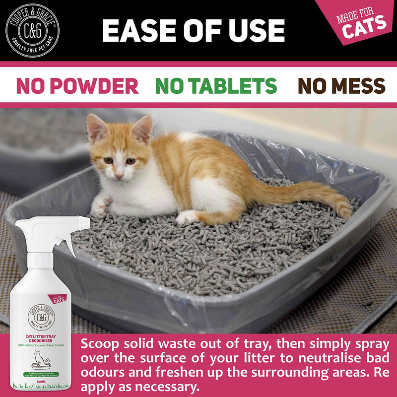 C&G Pets | CAT LITTER TRAY DEODORISER 500ML | 100% CRUELTY FREE FAST ACTING FORMULA | NEUTRALIZES BAD ODOUR | ANTIBACTERIAL AND ANTIFUNGAL | NATURAL ENZYMES | BONDS WITH CAT URINE - PawsPlanet Australia