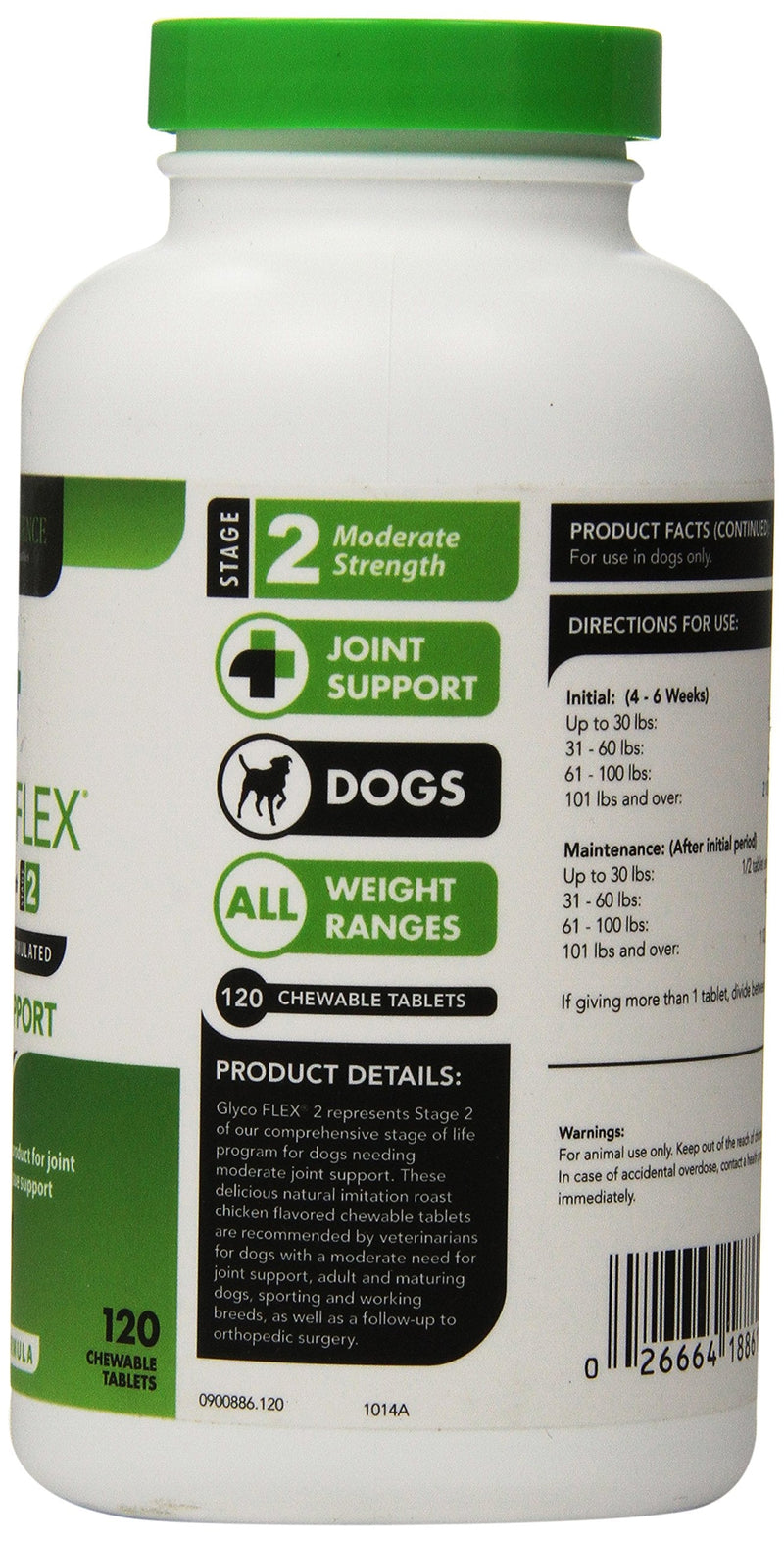 VetriScience Glycoflex 2 Hip and Joint Supplement for Working and Active Dog Breeds, Chicken, 120 Chews - Joint and Mobility Support for Competitive and Maturing Dogs - PawsPlanet Australia