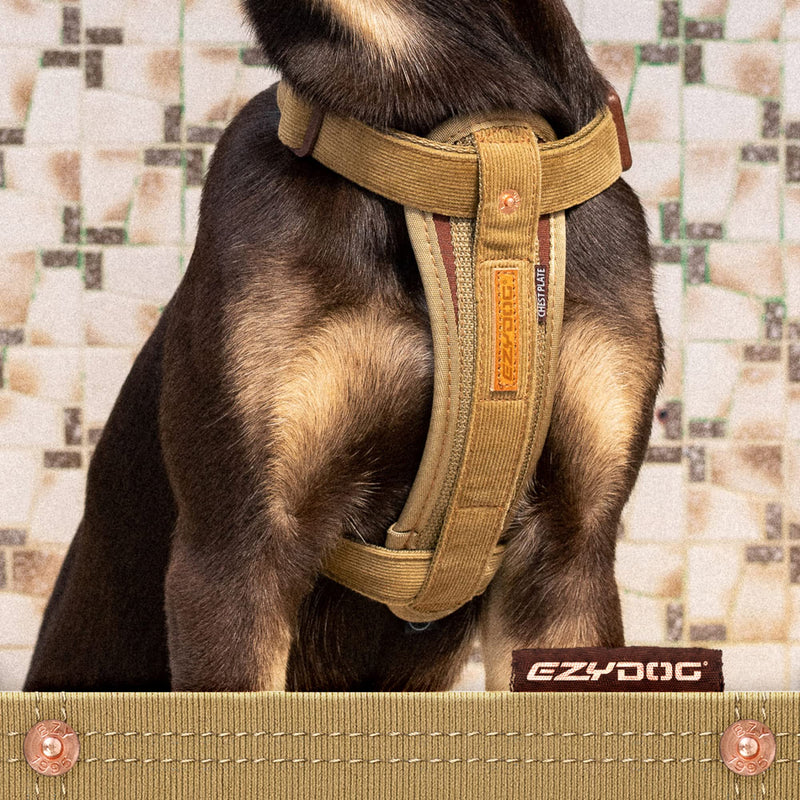 EZYDOG Classic Chest Plate Harness | Dog Harness Small, Medium, Large, K9 Dog Harness, Reflective Stitching, No Pull, Breathable (Corduroy) Double Extra Small Corduroy - PawsPlanet Australia