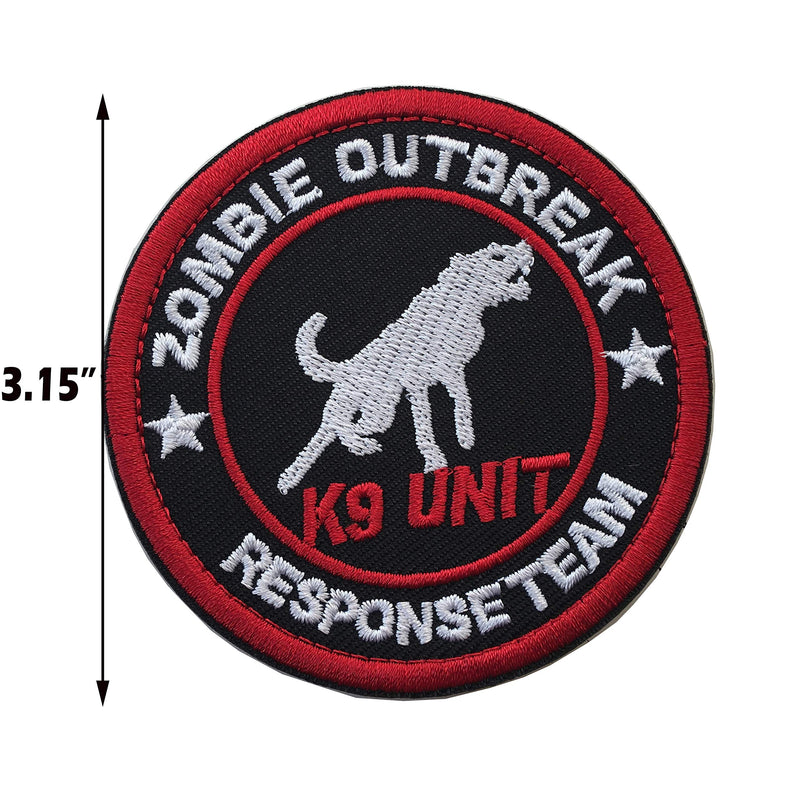 [Australia] - Zombie Outbreak Response Team K9 Unit Vests/Harnesses Service Dog Emblem Embroidered Hook & Loop Fastener Patch (B-K9 Unit) B-K9 Unit 