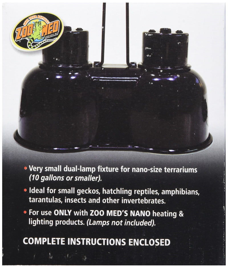 [Australia] - Zoo Med Nano Combo Dome Lamp Fixture, 40 Watts Per Socket Silver 