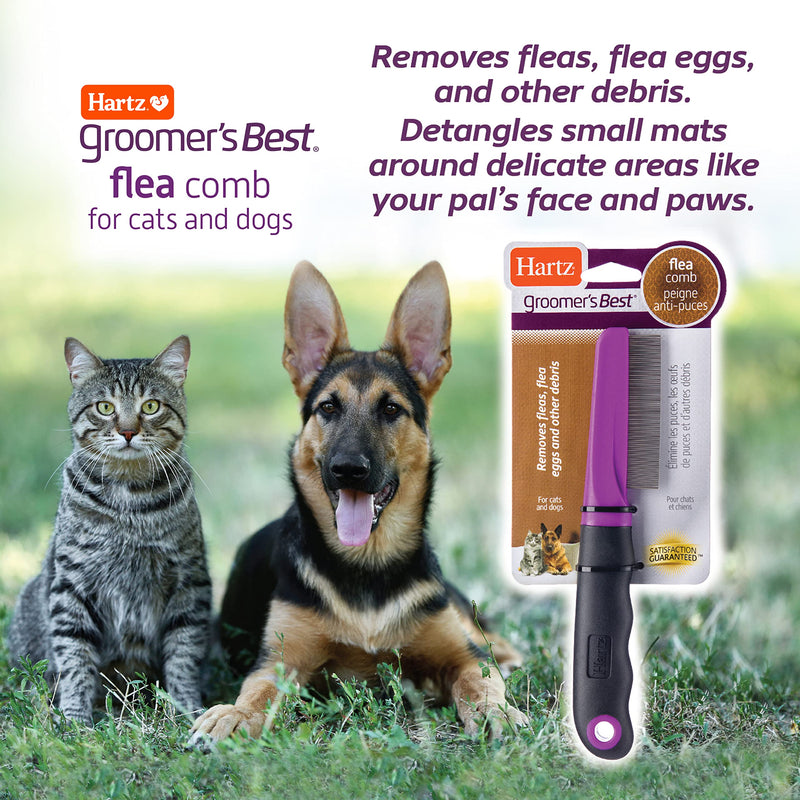 Hartz Groomer's Best Flea Comb for Dogs and Cats and Comb Bundle with Nature's Shield or Groomers Best Professional Shampoo - PawsPlanet Australia