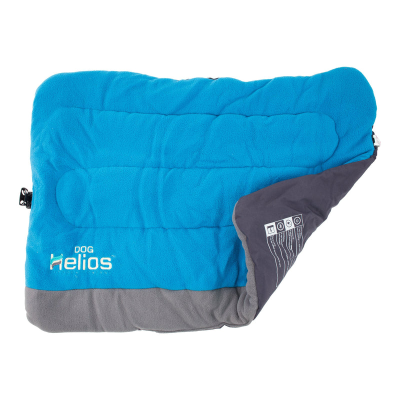 [Australia] - DOGHELIOS 'Combat-Terrain' Cordura-Nyco Reversible Nylon and Polar Fleece Travel Camping Folding Pet Dog Bed Mat, Medium, Blue, Grey 