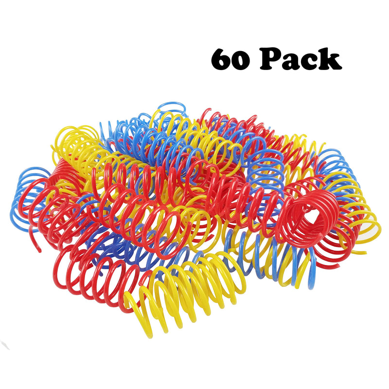 Tamu style Cat Spring Toys (60 Pack), Playful Coils for Kittens, BPA Free Plastic for Swatting, Biting, Hunting, and Active Healthy Play, Colorful 2 Inch Spirals - PawsPlanet Australia