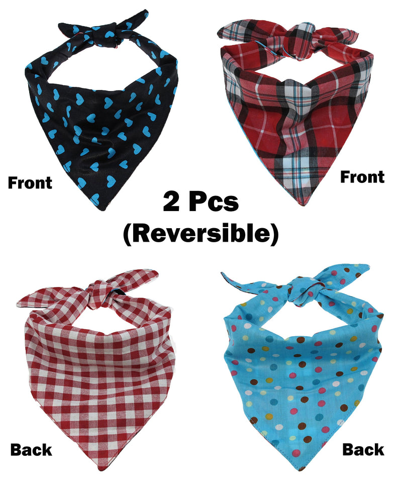 Best Wing Reversible Blue & Red Pet Dog Cat Puppy Bandanna Bibs Triangle Scarf for Small to Large Breed L - PawsPlanet Australia