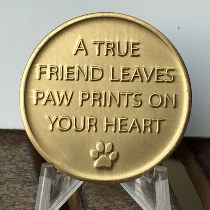 [Australia] - RecoveryChip Set of 2 Always Remembered Forever Loved Bronze Dog Memorial Tokens Pet Bereavement Gift 