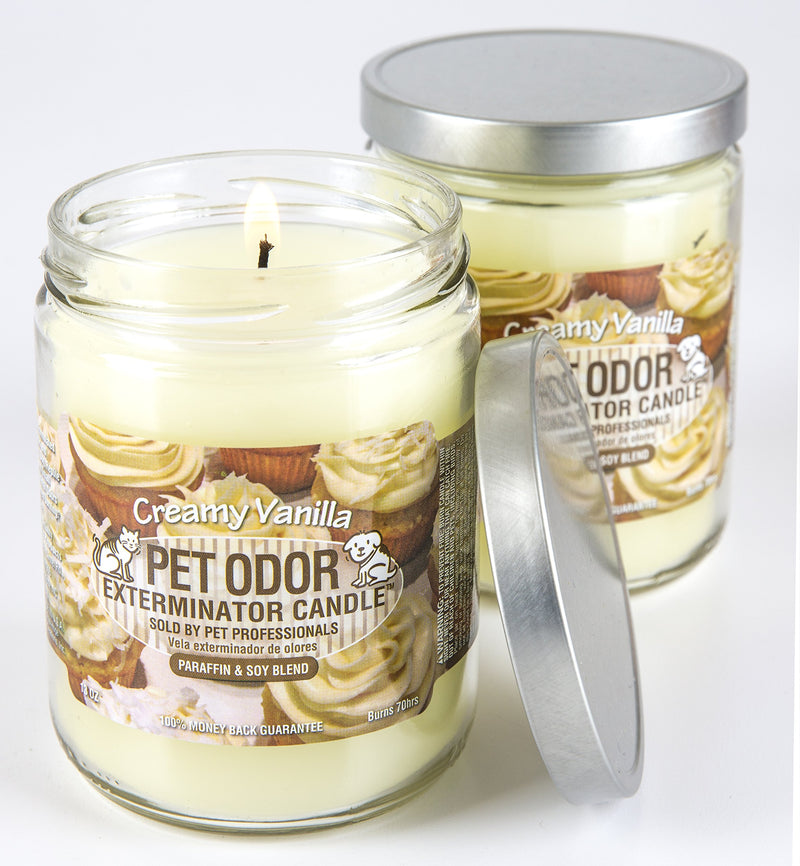 Specialty Pet Products Odor Exterminator Candle, Creamy Vanilla, 13 Ounce Jar (Pack of 2) White - PawsPlanet Australia