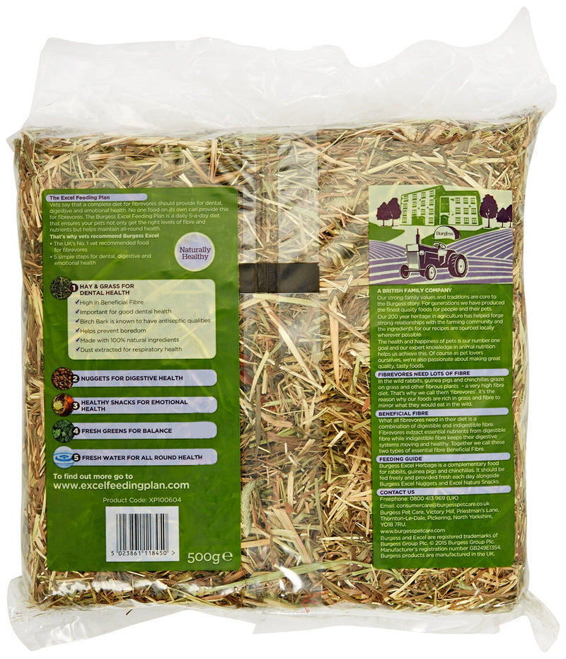 Burgess Excel Feeding Hay Dried Fresh Grass 1kg (Pack of 3) - PawsPlanet Australia