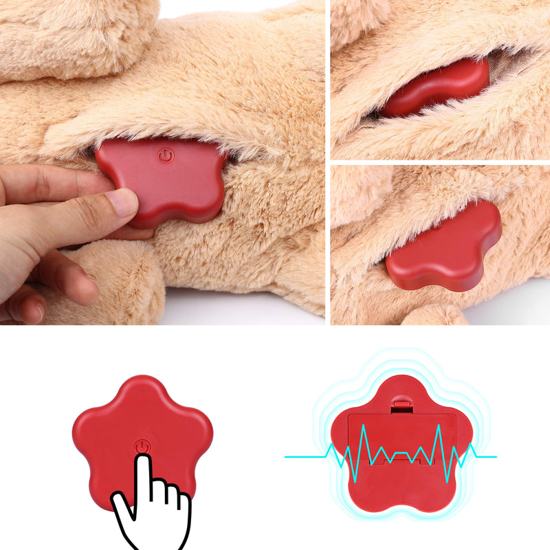 Simulated Pet Puppy Plush Toys for Small, Medium, and Large Dogs Stuffed Plush Pet Toy for Puppy in Knnel Beige - PawsPlanet Australia