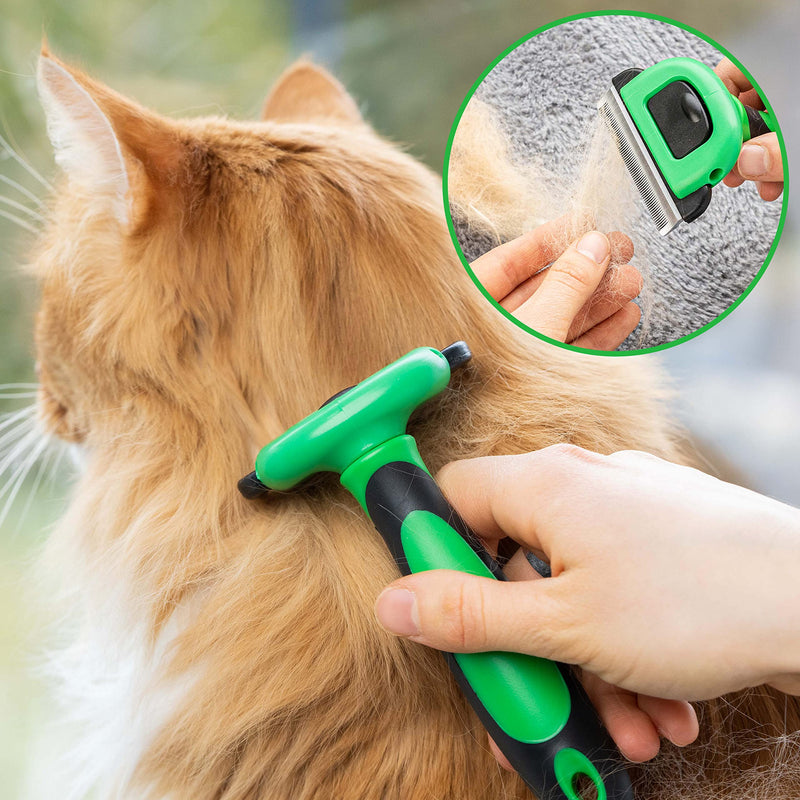 Fino Pet cat brush size S especially for small and medium-sized cats up to 4 kg, for short-haired and long-haired cats, grooming, grooming tool as an accessory, cat undercoat brush, flea comb - PawsPlanet Australia