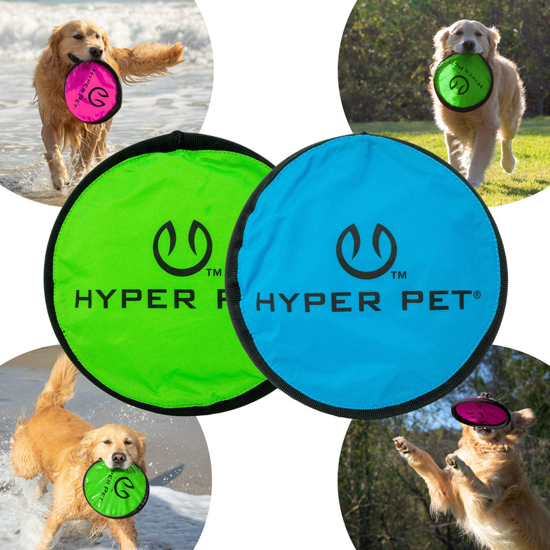 Hyper Pet Flippy Flopper Dog Frisbee Interactive Dog Toys (Flying Disc Dog Fetch Toy – Floats in Water & Safe on Teeth) Multiple Style Options Available - Colors Will Vary Multi-Color 2 PACK - PawsPlanet Australia
