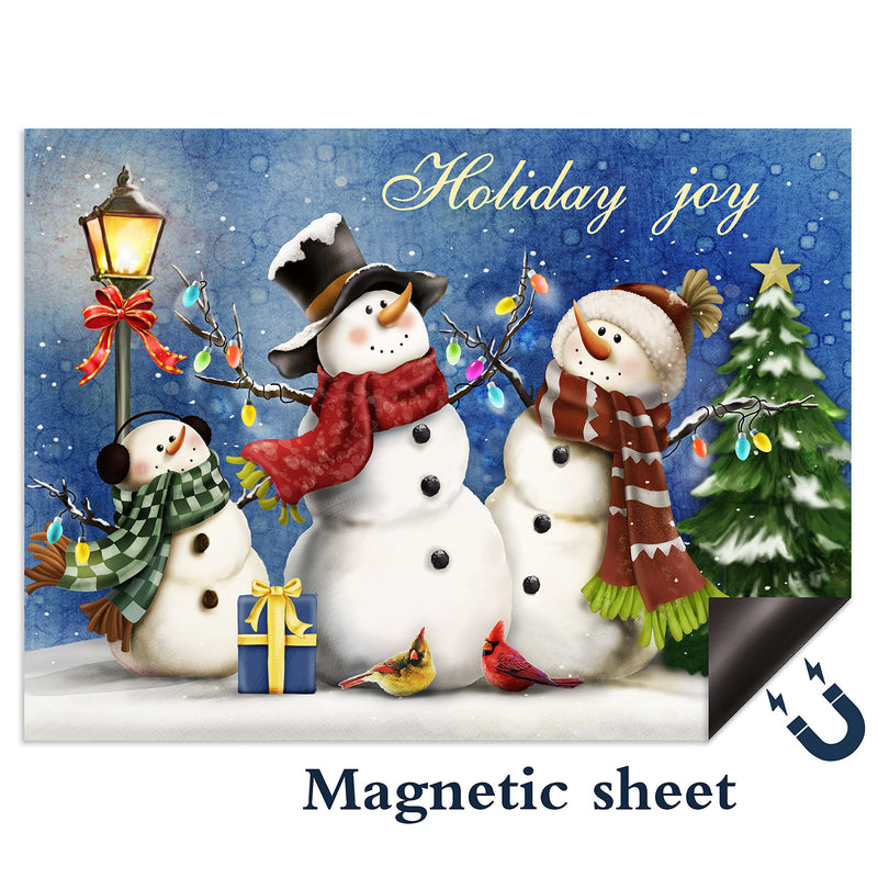Dishwasher Magnetic Stickers Kitchen Decor Christmas Snowman Refrigerator Magnet Stickers ,Magnetic Refrigerator Door Cover Sheet for Fridge, Metal Door, Garage,-23 W x 17 H Inches - PawsPlanet Australia