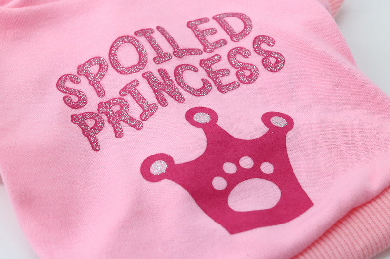 [Australia] - DroolingDog Dog Princess Shirts Pet Dog Clothes Dog Hoodie for Small Dogs Medium (5.5lb-8.8lb) Pink 