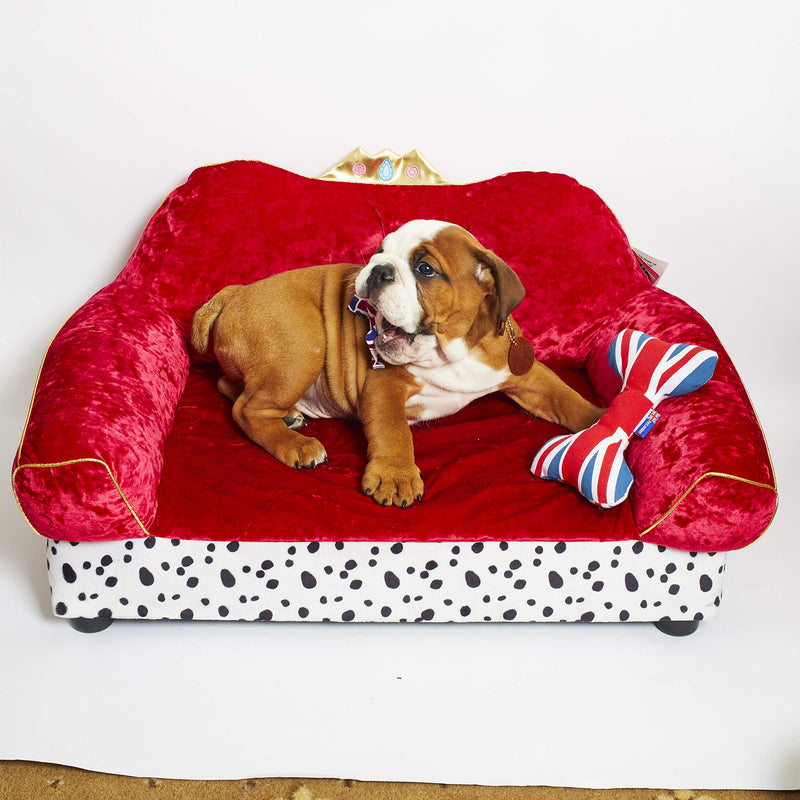 PetLondon British London Union Jack Bone 8', Canvas Plush Dog And Puppy Toy, Canvas Bone With Squeaker, Cute Fun Royal Queen Union Jack Dog Interactive Toy - PawsPlanet Australia